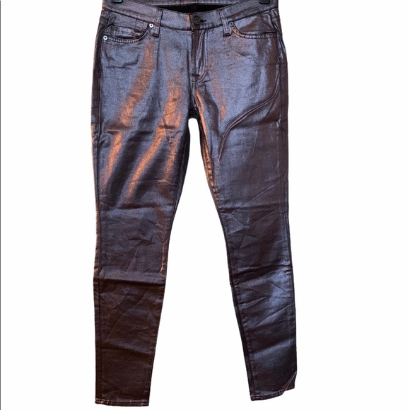 7 For All Mankind Purple Metallic Jeans - Picture 9 of 10